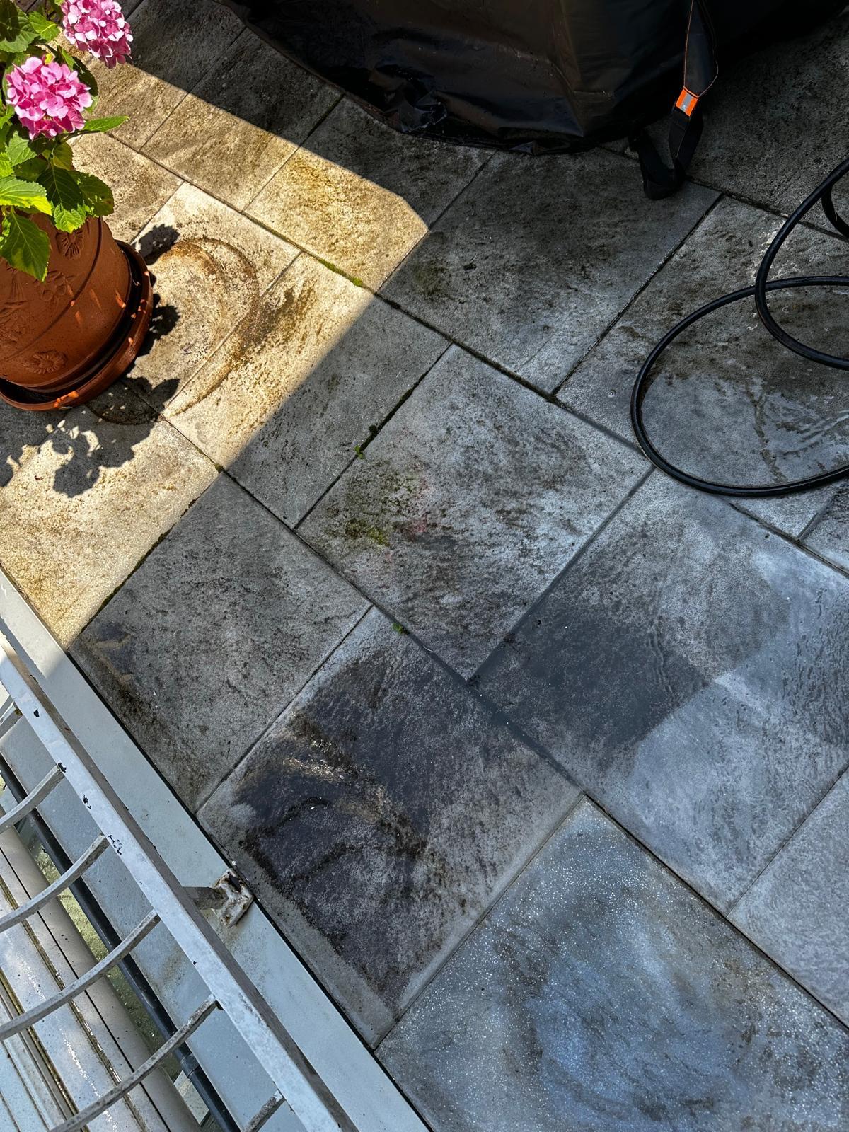 Terrassenplatten vorher und nachher